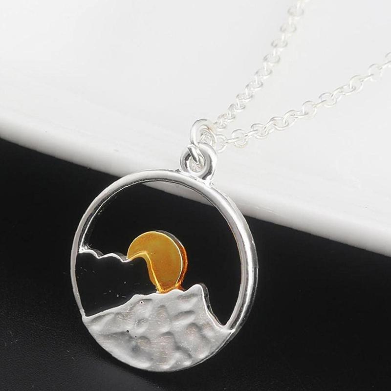 Sunrise & Sunset Montain Couple Necklaces
