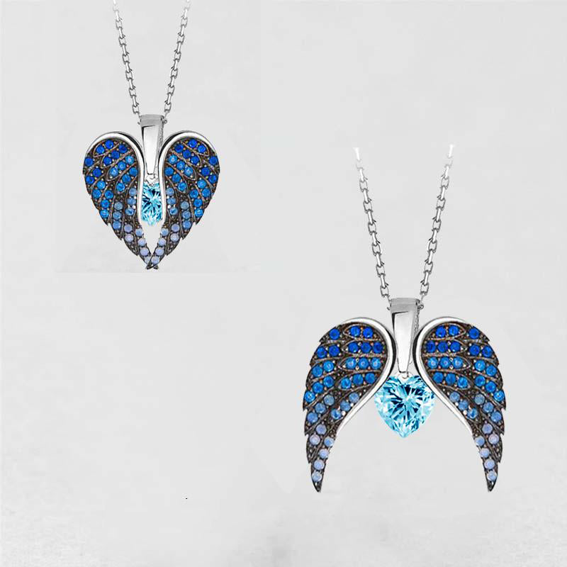Heart & Angel Wings Pendant Necklace