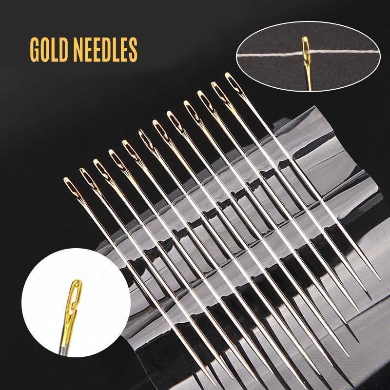 Self-threading Sewing Needles