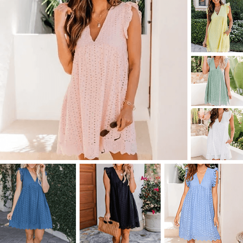 Ladies Elegant Lace Hollow Dress