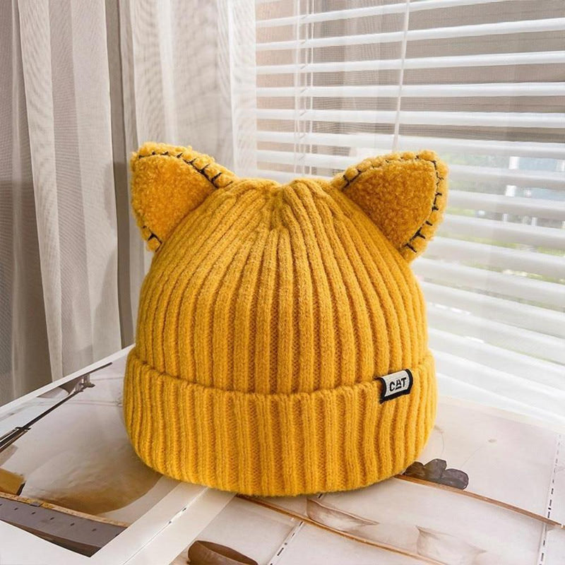 Winter Cat Ears Knitted Beanie Unisex