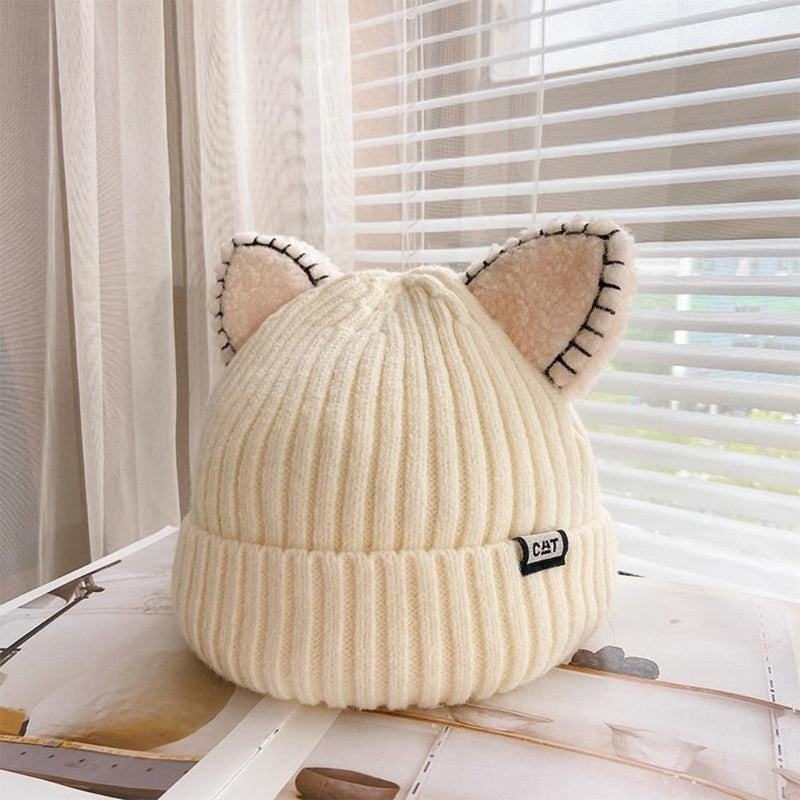 Winter Cat Ears Knitted Beanie Unisex