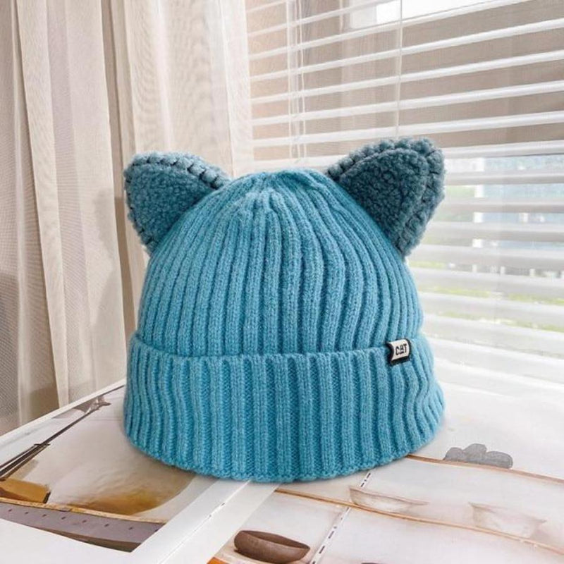 Winter Cat Ears Knitted Beanie Unisex