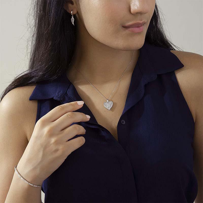Heart & Angel Wings Pendant Necklace