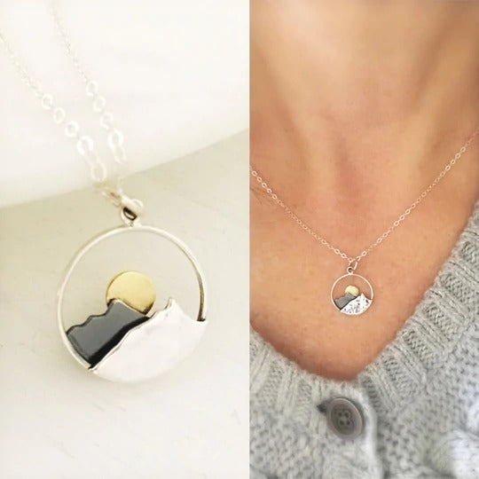 Sunrise & Sunset Montain Couple Necklaces