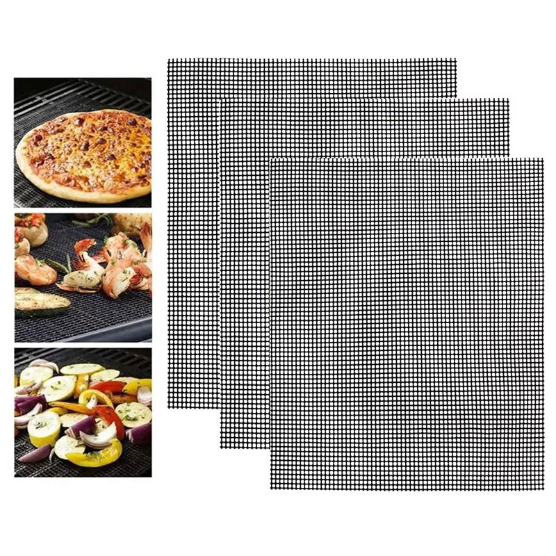 Teflon Non-stick BBQ Grill Mesh Mat for Reusable Cleaning