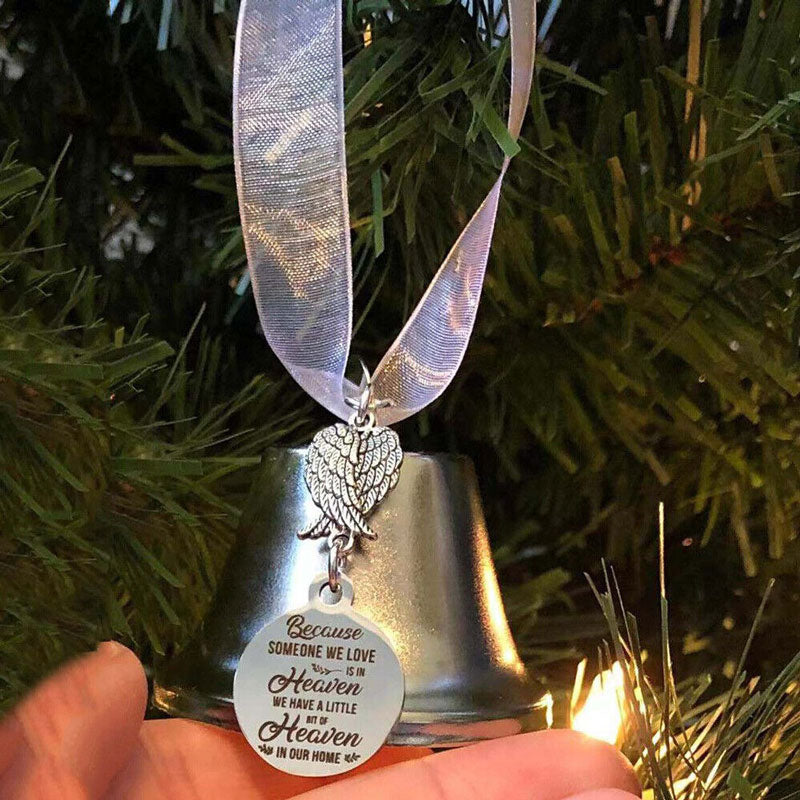 🎄Christmas Tree Memorial Ornaments Angel Wings Bell Pendant Hanging Decoration