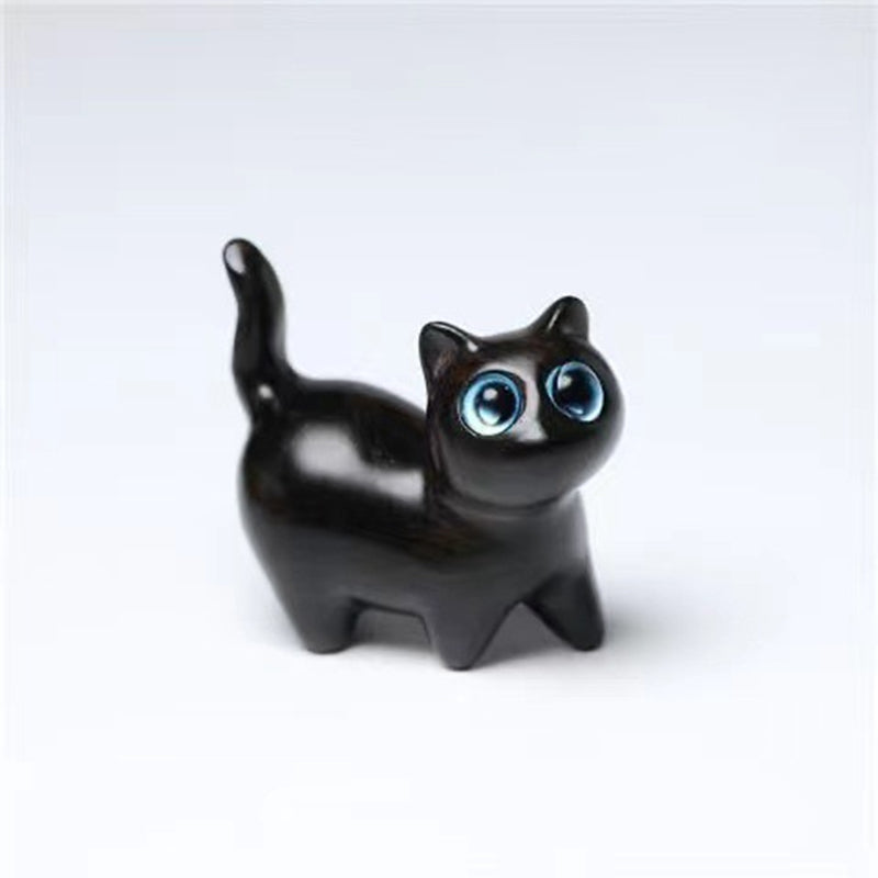 🐈Handmade Wood Carved Cat Decoration